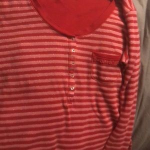 Red Striped Long Sleeve Top